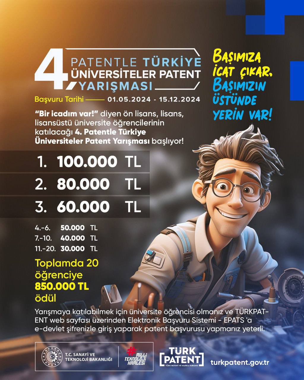 4. Patentle Türkiye Üniversiteler Patent Yarışması Duyurusu
